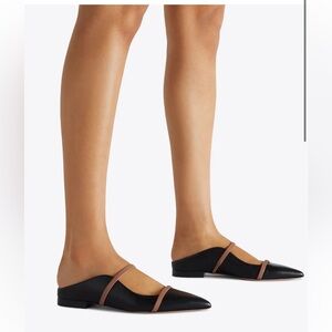 Malone Souliers Maureen black Leather flat
Mules Camel straps slides 38 Size 7.5